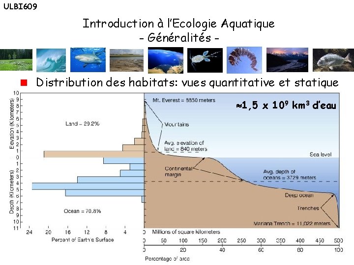 ULBI 609 Introduction à l’Ecologie Aquatique - Généralités Distribution des habitats: vues quantitative et
