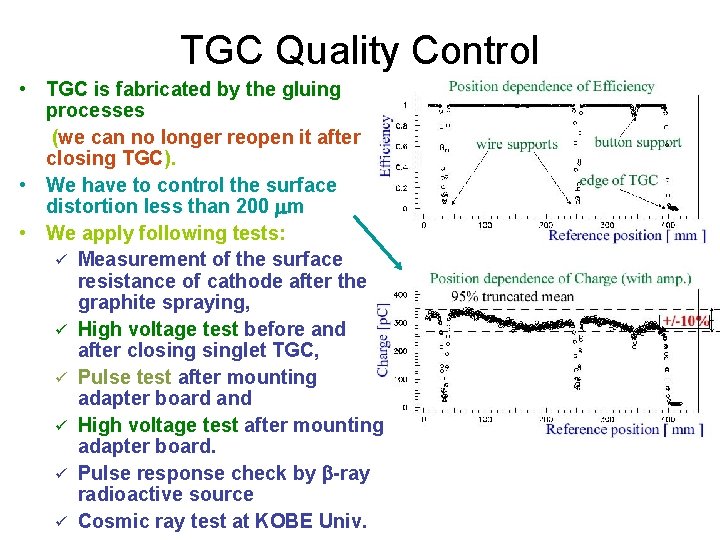 TGC Quality Control • TGC is fabricated by the gluing processes (we can no