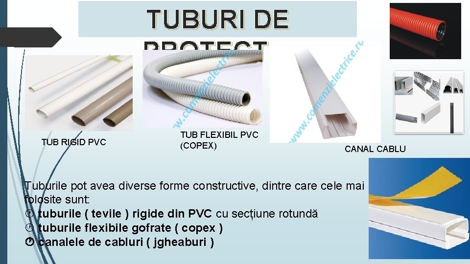  TUB RIGID PVC TUBURI DE PROTECTIE TUB FLEXIBIL PVC (COPEX) CANAL CABLU Tuburile