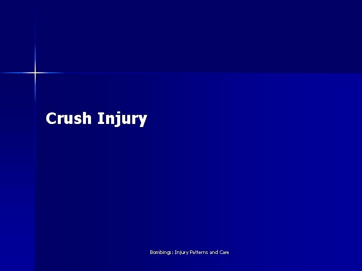 Crush Injury Bombings: Injury Patterns and Care 