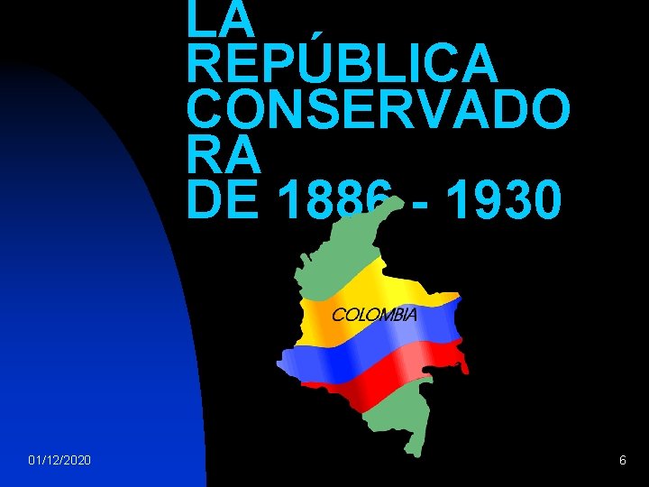 LA REPÚBLICA CONSERVADO RA DE 1886 - 1930 01/12/2020 6 