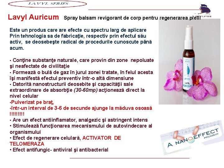 Lavyl Auricum Spray balsam revigorant de corp pentru regenerarea pielii Este un produs care