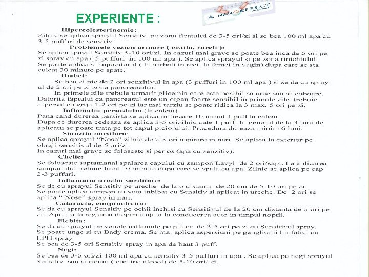 EXPERIENTE : 