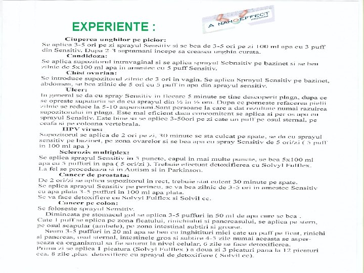 EXPERIENTE : 