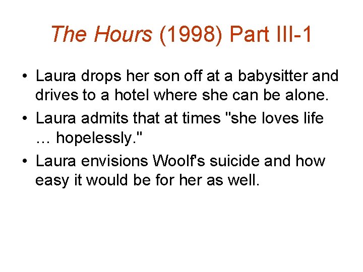 The Hours (1998) Part III-1 • Laura drops her son off at a babysitter