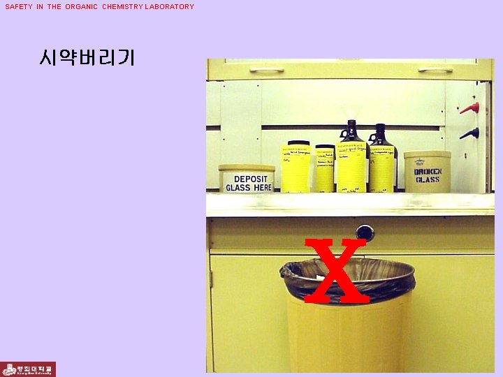 SAFETY IN THE ORGANIC CHEMISTRY LABORATORY 시약버리기 X 