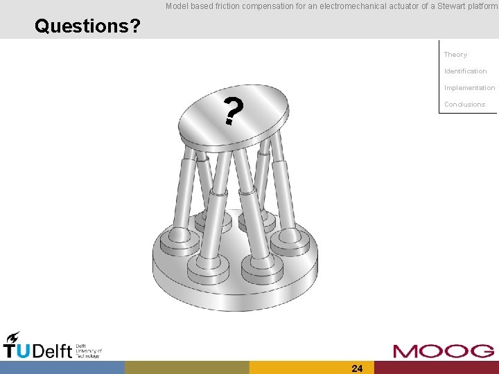 Model based friction compensation for an electromechanical actuator of a Stewart platform Questions? Theory