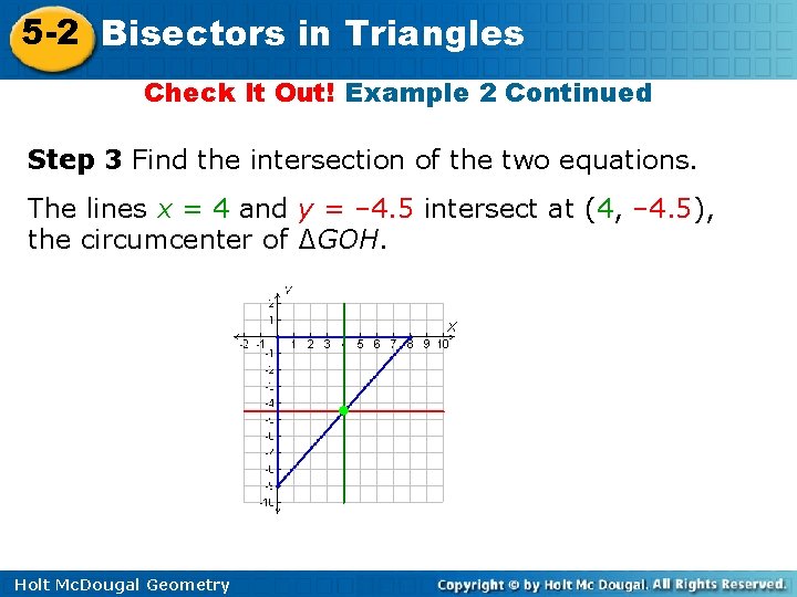 5 -2 Bisectors in Triangles Check It Out! Example 2 Continued Step 3 Find