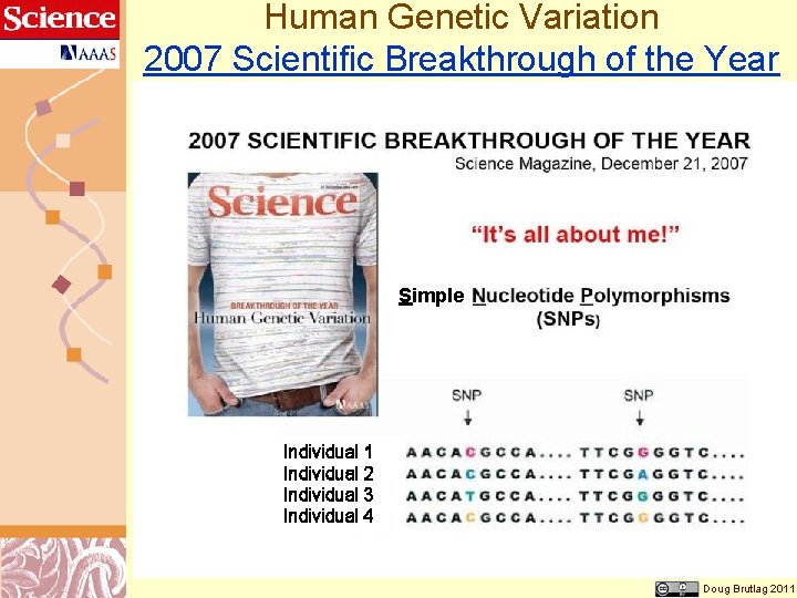 Human Genetic Variation 2007 Scientific Breakthrough of the Year Simple Individual 1 Individual 2