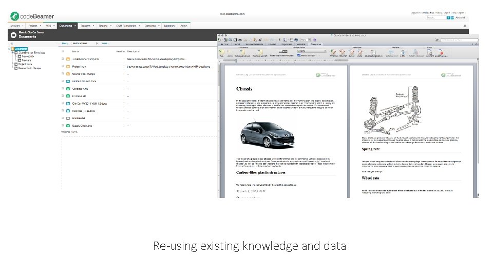 Re-using existing knowledge and data Re-using existing knowledge and data