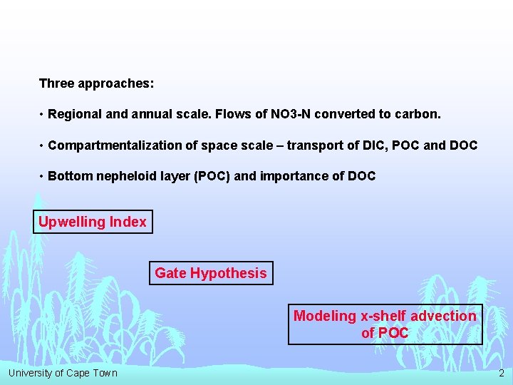 Three approaches: • Regional and annual scale. Flows of NO 3 -N converted to