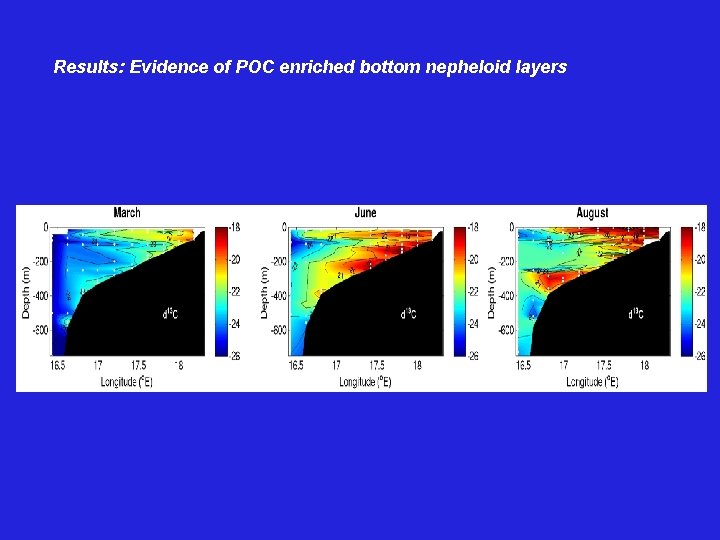 Results: Evidence of POC enriched bottom nepheloid layers 