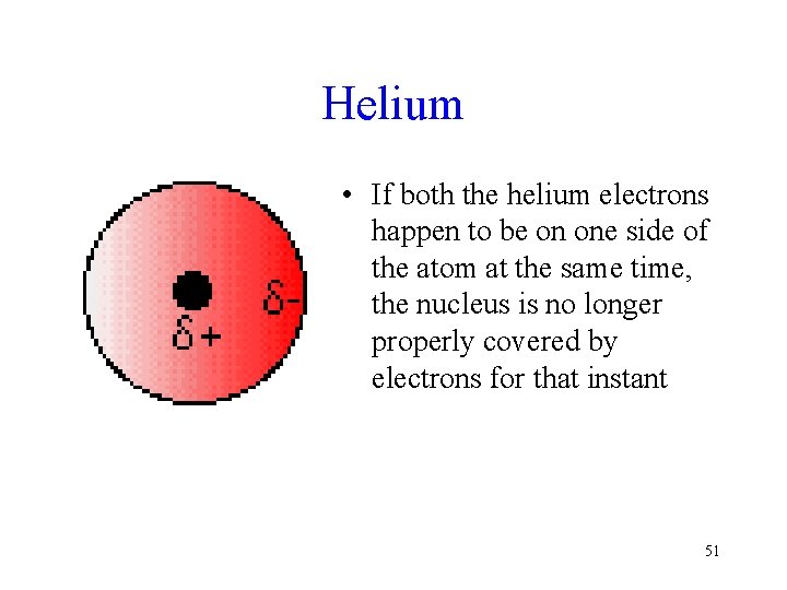 Helium • If both the helium electrons happen to be on one side of