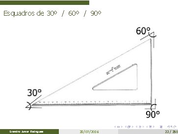 Esquadros de 30º / 60º / 90º Evandro Junior Rodrigues 28/07/2016 22 / 250