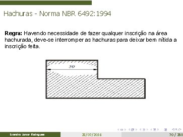 Hachuras - Norma NBR 6492: 1994 Regra: Havendo necessidade de fazer qualquer inscrição na