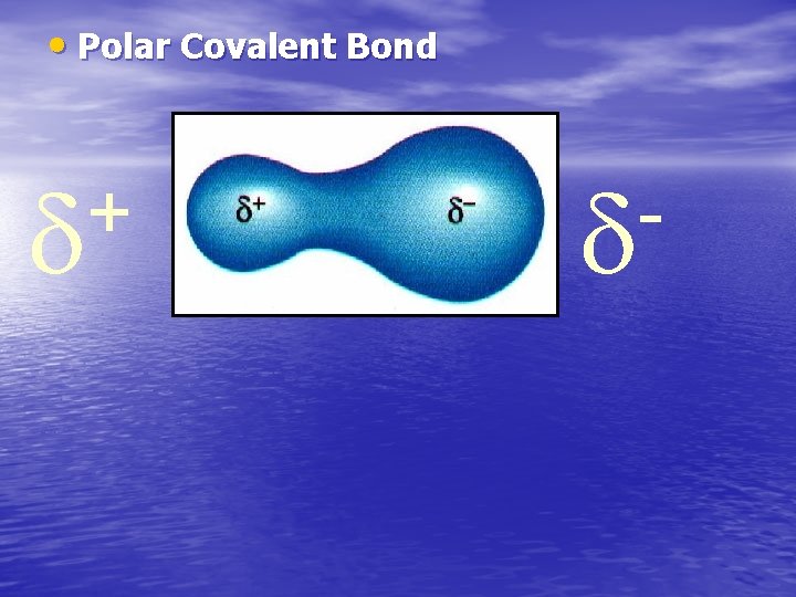  • Polar Covalent Bond + 