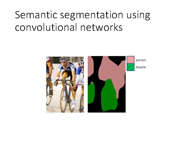 Semantic segmentation using convolutional networks person bicycle 