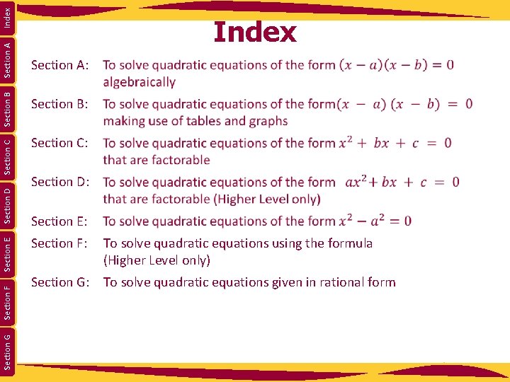 Index Section A Section B Section C Section D Section E Section F Section