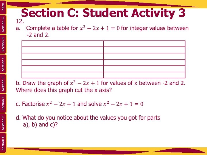 Section G Section F Section E Section D Section C Section B Section A