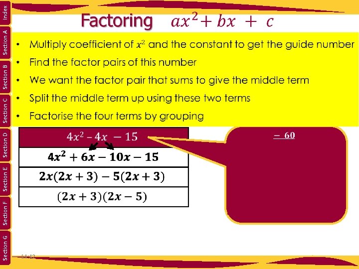 Section G Section F Section E Section D Section C Section B Section A