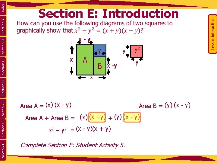 x Ax 2 y B x -y y 2 y x Index Section A