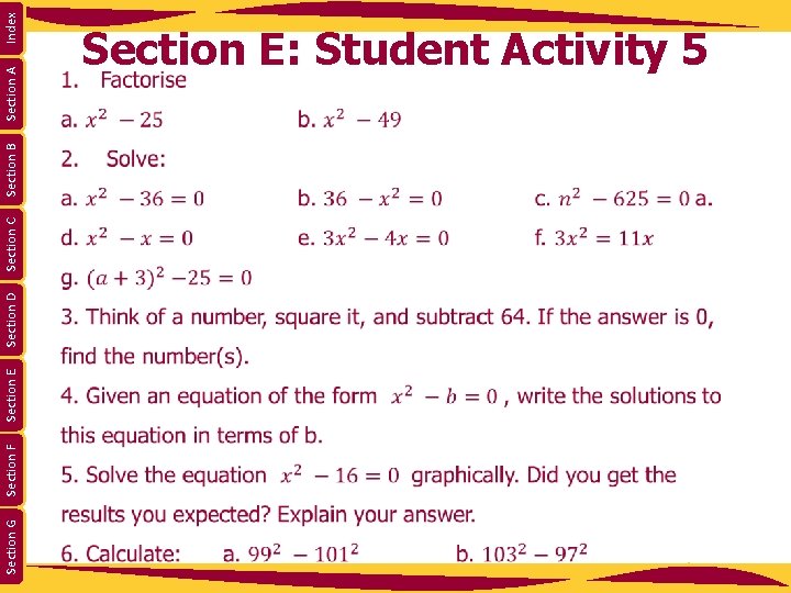 Section G Section F Section E Section D Section C Section B Section A