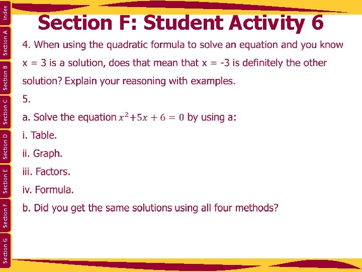 Section G Section F Section E Section D Section C Section B Section A