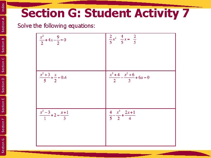 Section G Section F Section E Section D Section C Section B Section A Section G Section F Section E Section D Section C Section B Section A