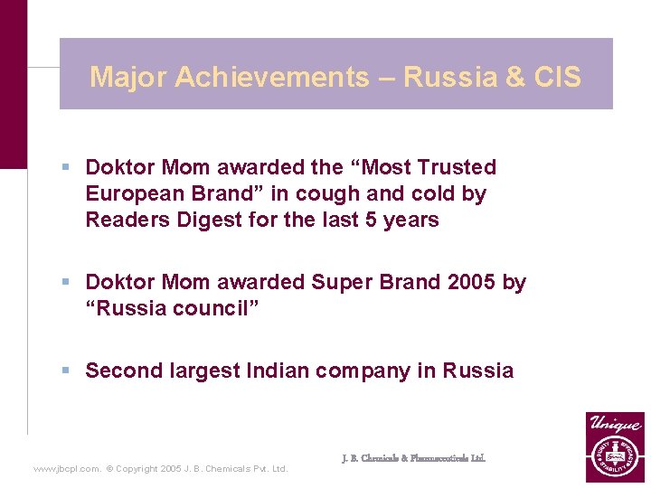 Major Achievements – Russia & CIS § Doktor Mom awarded the “Most Trusted European