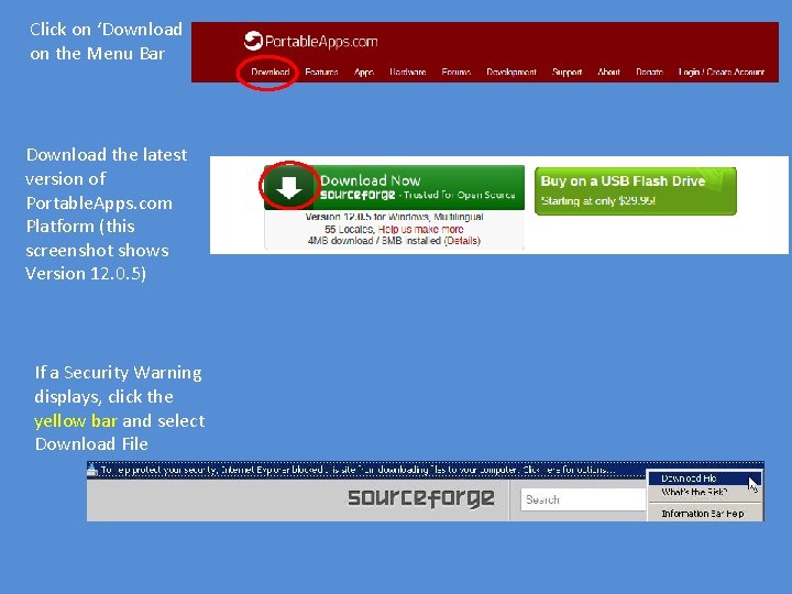 Click on ‘Download on the Menu Bar Download the latest version of Portable. Apps.