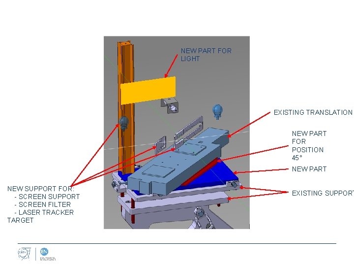 NEW PART FOR LIGHT EXISTING TRANSLATION NEW PART FOR POSITION 45° NEW PART NEW