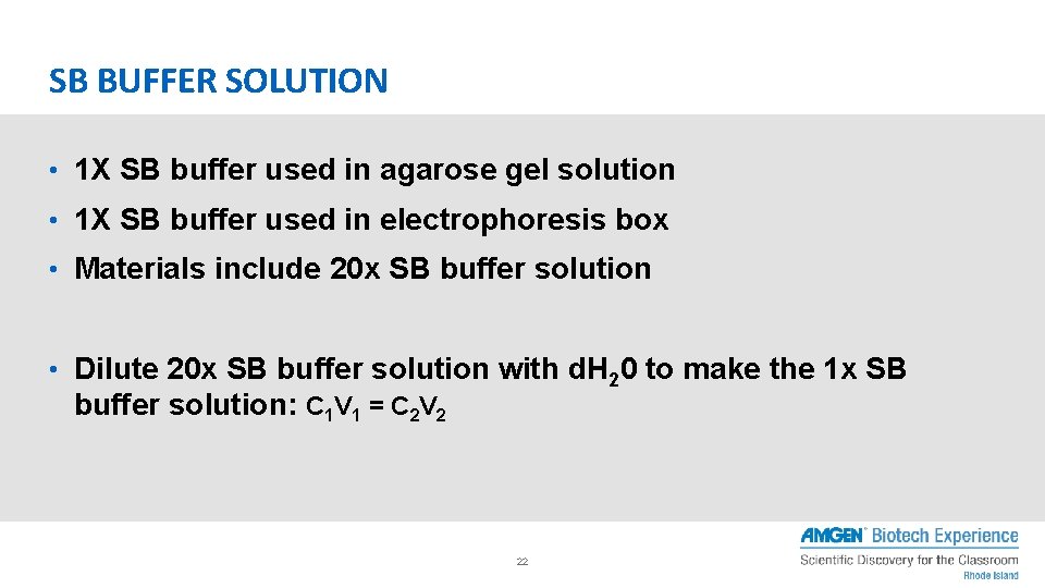 SB BUFFER SOLUTION • 1 X SB buffer used in agarose gel solution •