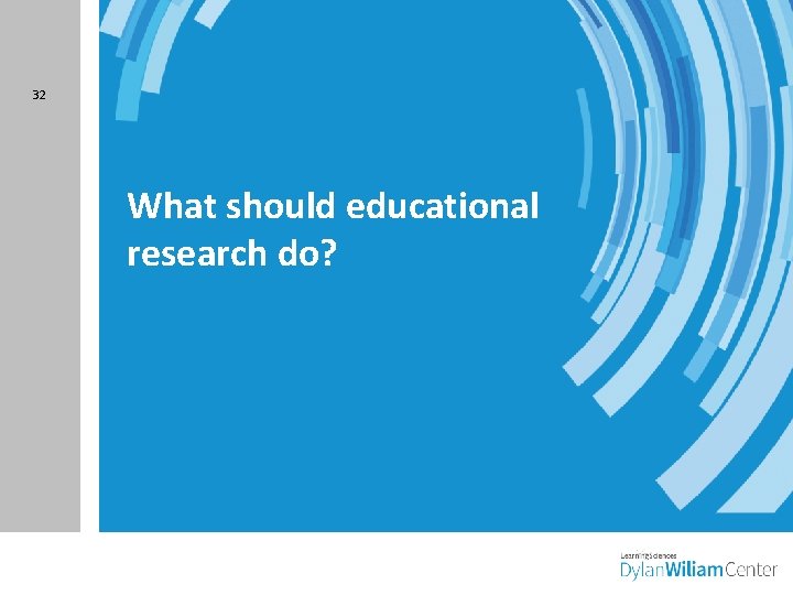 32 What should educational research do? 