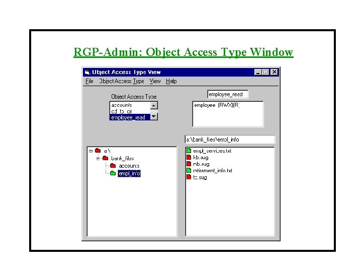 RGP-Admin: Object Access Type Window 