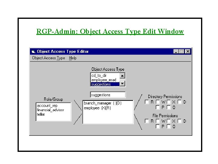 RGP-Admin: Object Access Type Edit Window 