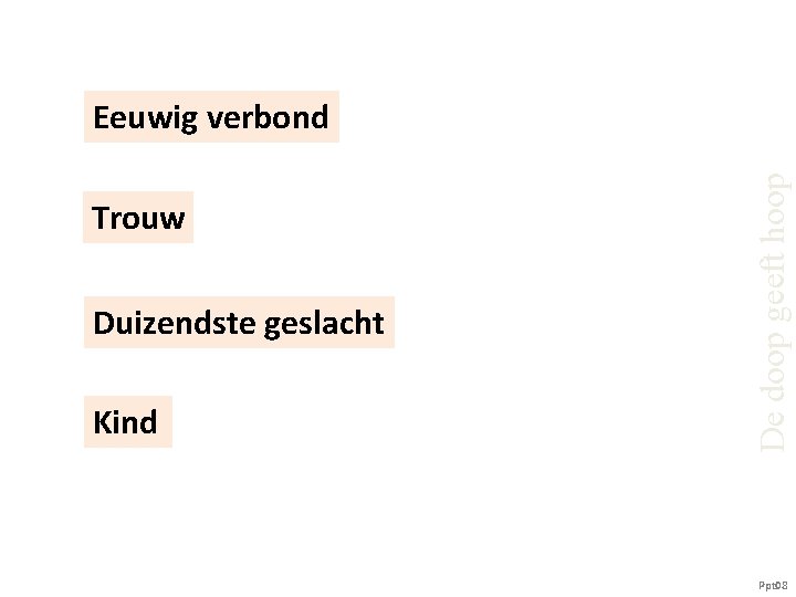 Trouw Duizendste geslacht Kind De doop geeft hoop Eeuwig verbond Ppt 08 