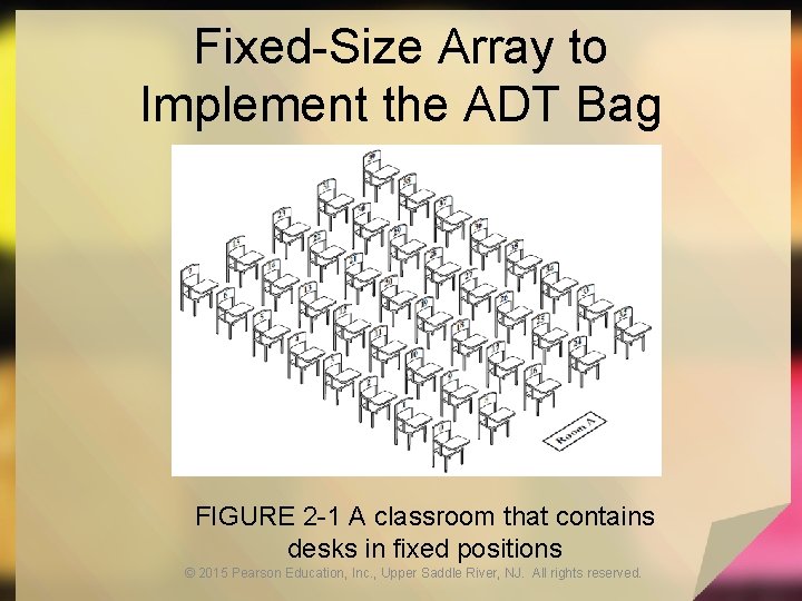 Fixed-Size Array to Implement the ADT Bag FIGURE 2 -1 A classroom that contains