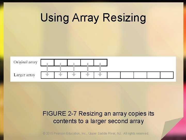 Using Array Resizing FIGURE 2 -7 Resizing an array copies its contents to a