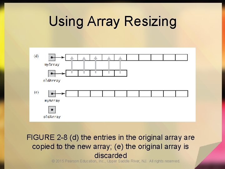 Using Array Resizing FIGURE 2 -8 (d) the entries in the original array are