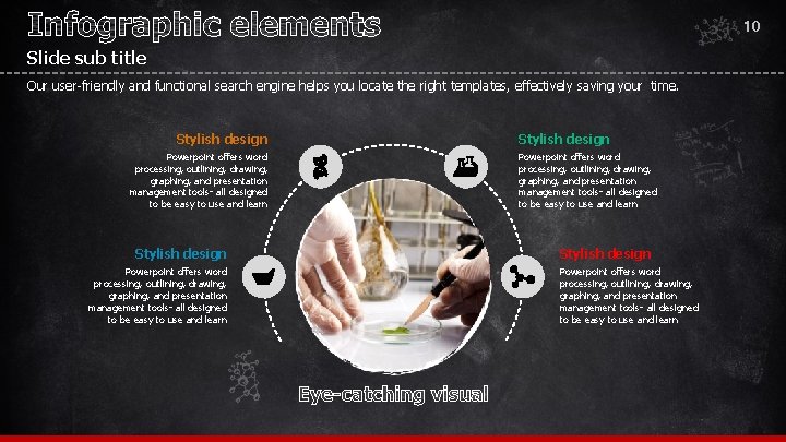 10 Slide sub title Our user-friendly and functional search engine helps you locate the