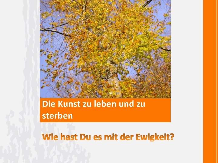 Die Kunst zu leben und zu sterben 