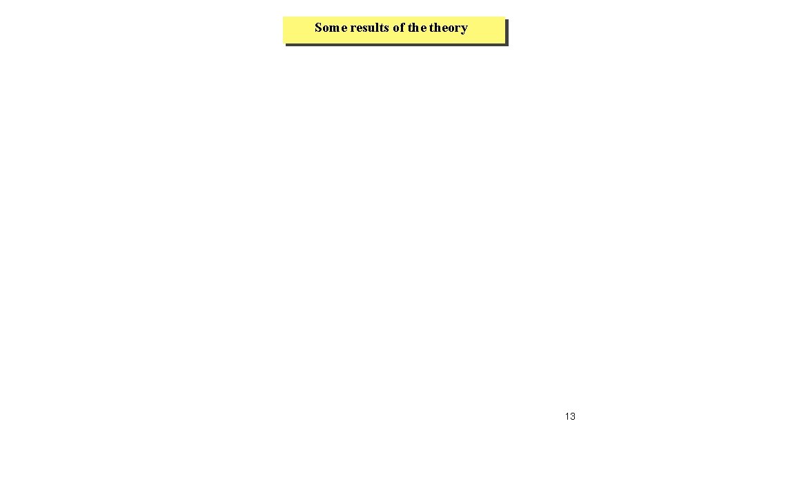 Some results of theory 13 