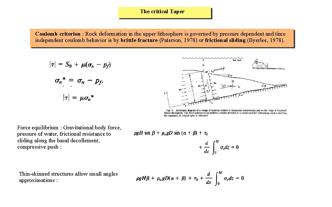 The critical Taper Coulomb criterion : Rock deformation in the upper lithosphere is governed