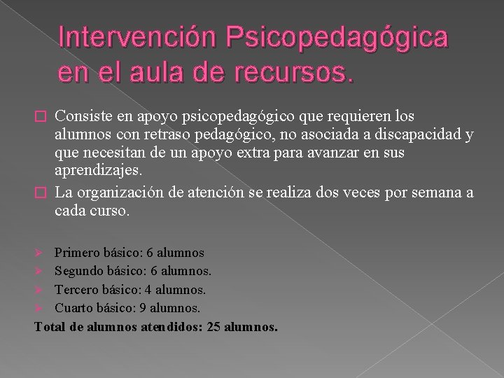 Intervencin Psicopedaggica Nombre especialista Sandra Gonzlez Santander ...