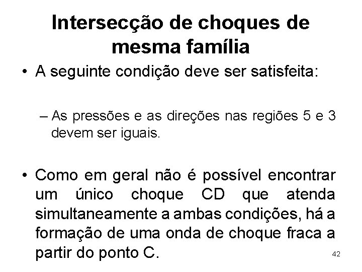 Intersecção de choques de mesma família • A seguinte condição deve ser satisfeita: –