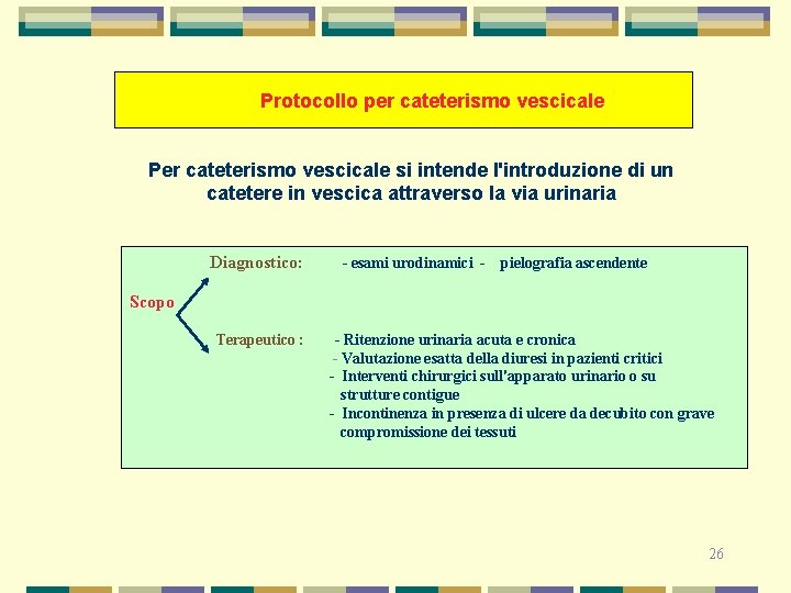 Protocollo per cateterismo vescicale Per cateterismo vescicale si intende l'introduzione di un catetere in