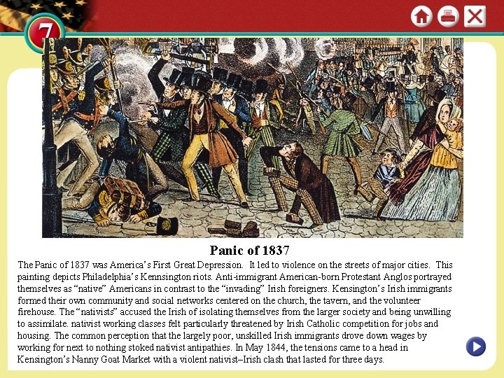 Panic of 1837 The Panic of 1837 was America’s First Great Depression. It led