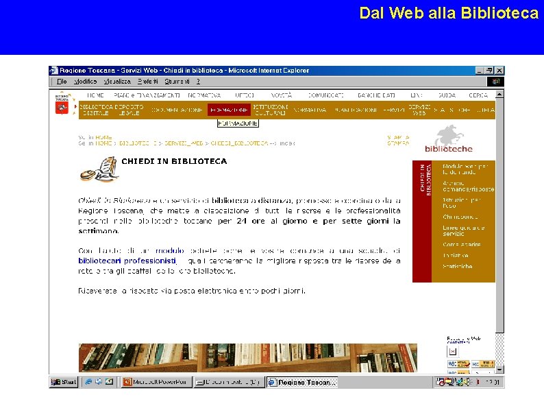 Dal Web alla Biblioteca Susanna Giaccai, Roma 26 maggio 2008 