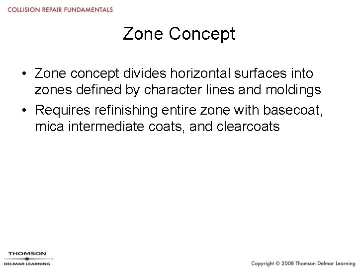 Zone Concept • Zone concept divides horizontal surfaces into zones defined by character lines