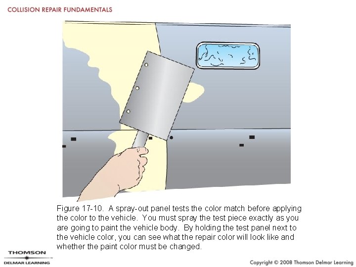 Figure 17 -10. A spray-out panel tests the color match before applying the color